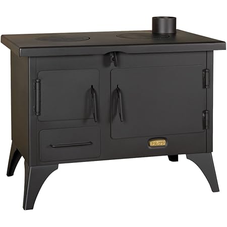 Cocina de leña de Prometey; 7 kW, con horno, superficie de hierro forjado y  puerta con cristal, tipo Nar : Amazon.es: Bricolaje y herramientas