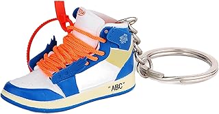 3D Mini shoe keychain Novelty and interesting gadgets decorations Birthday Parties gifts, Blue(a Single Shoe), mini