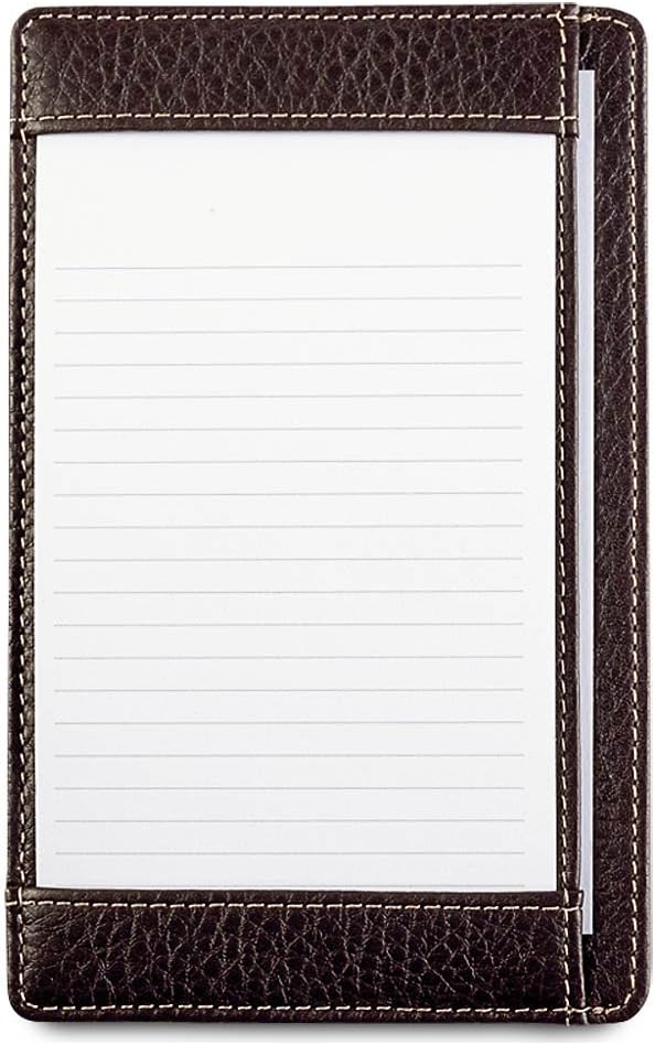 Bomber Jacket Pocket Briefcase Leather Mini Notepad 3x5 Index Card Holder Organizer, Mocha