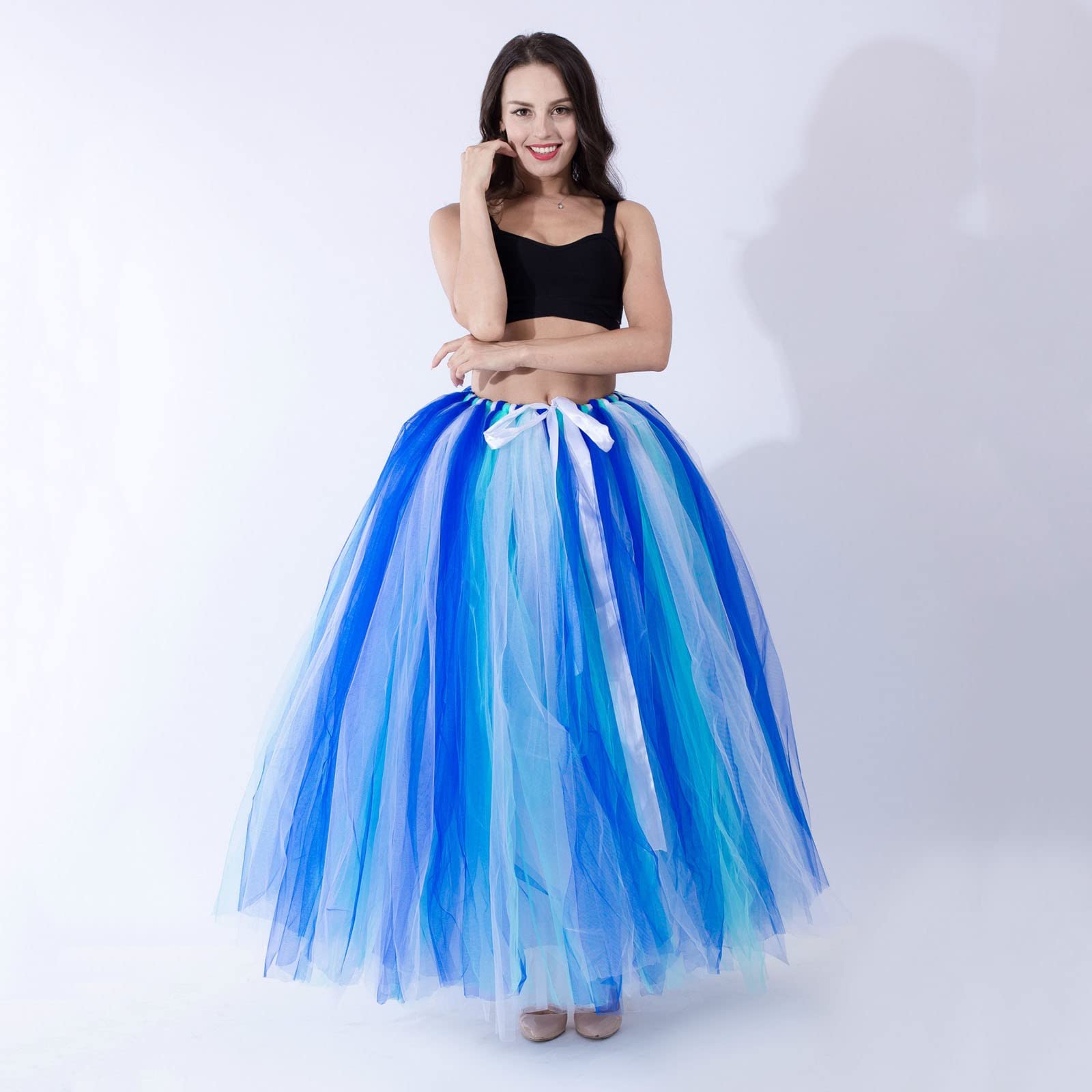 Cocila Jupe Tutu en Tulle à Trois Couches pour Adultes Unie Femmes Jupon Danse Classique Femme Tutu Grande Taille Voile Festival Jupes Fluo Adulte Deguisement Transparente Soiree Fille Mini