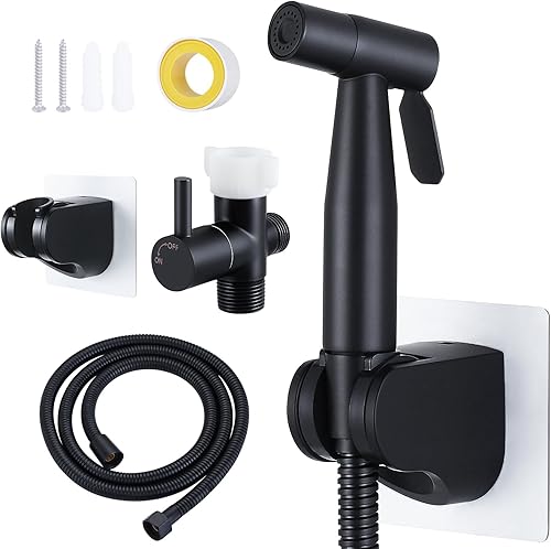 HGN Pulverizador de bidé de mano para inodoro con presión de agua ajustable, pañal de tela para lavado, accesorios completos, soporte de pared o