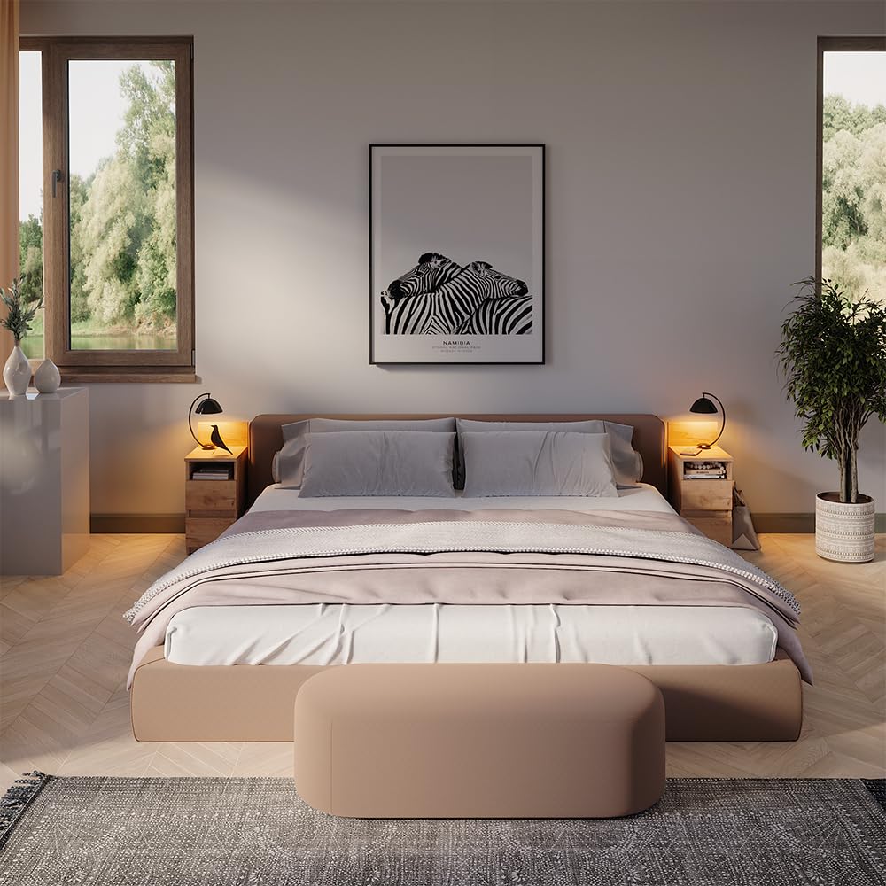 Vicco Mesilla de Noche Monty, Roble Dorado | Lote de 2, apto para colocación flexible junto a la cama o el sofá