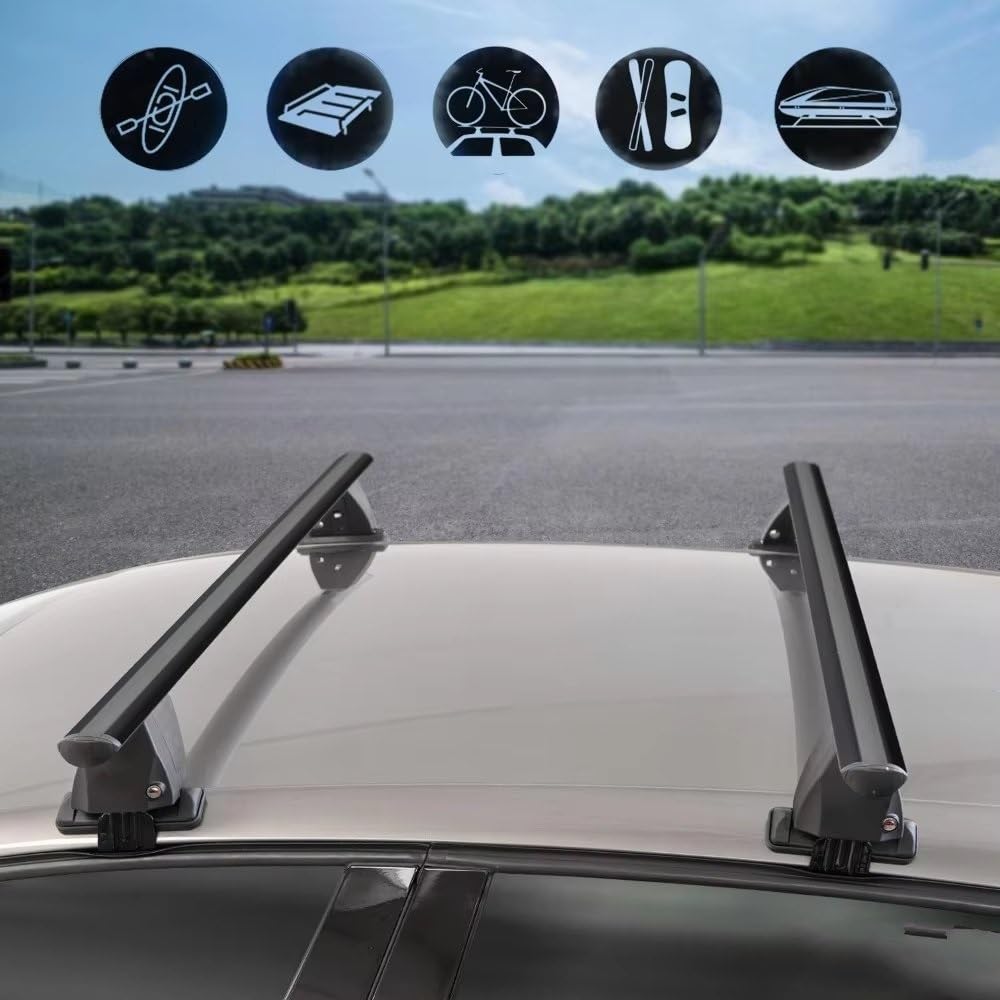 Barre Portatutto Per Civic 2006-2011 Berlina 2 Pezzi In Alluminio Nero Migliorano La Capacità Trasporto Bagagli Dell'auto, Portapacchi E Barre Trasversali Auto Portapacchi
