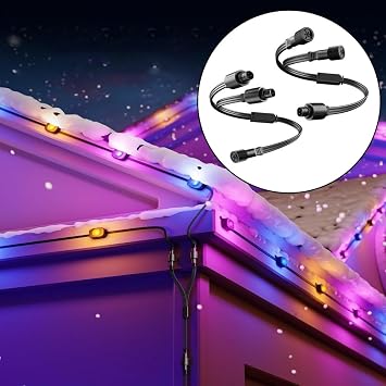 Y-Splitter for EUFY Outdoor Lights E22 and S4, Compatible with T8L02 T8L04, IP65 Waterproof, 1 Female to 2 Male, Black(B)