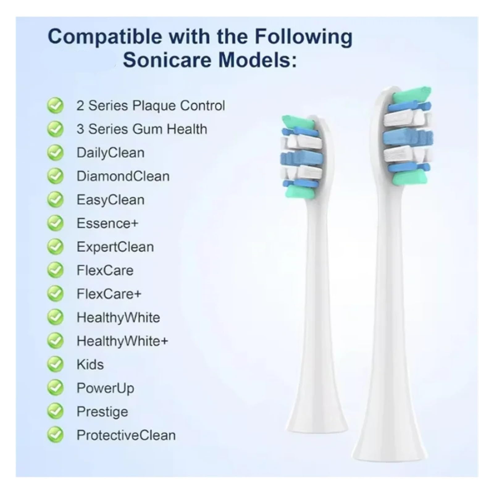 Cabezales de cepillo dental, compatible con Sonicare, 1100 2100 4100 4300 | 5100 5300 6100 6500 cabezal de cepillo electrico(16pcs)