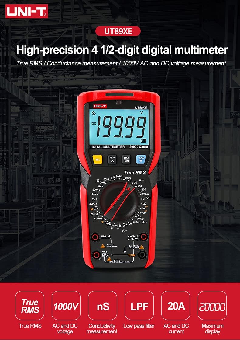 SATMW UT89XE Digital Multimeter front view with display and rotary switch