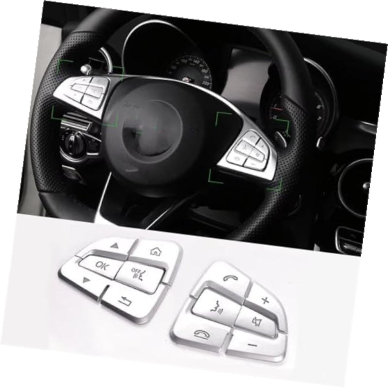 Wnętrze samochodu, dla mercedes-benz A B, dla Cla, dla Gla, dla Gle, dla Gls, dla Cls C, dla klasy Glc Chrome osłona przycisku na kierownicy tapicerka akcesoria samochodowe styl (A Style)