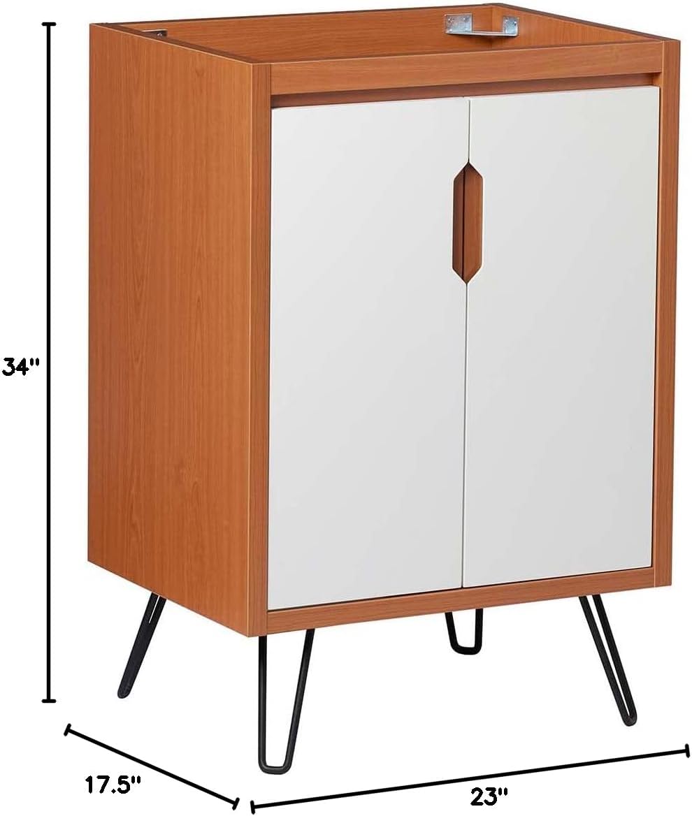 Modway Energize 24" Bathroom Vanity Cabinet (Sink Basin Not Included), 24 Inch, Cherry White