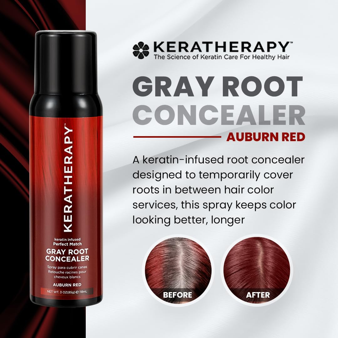 KERATHERAPY Keratin Infused Szary Korektor korzeniowy 118ml - Auburn Red