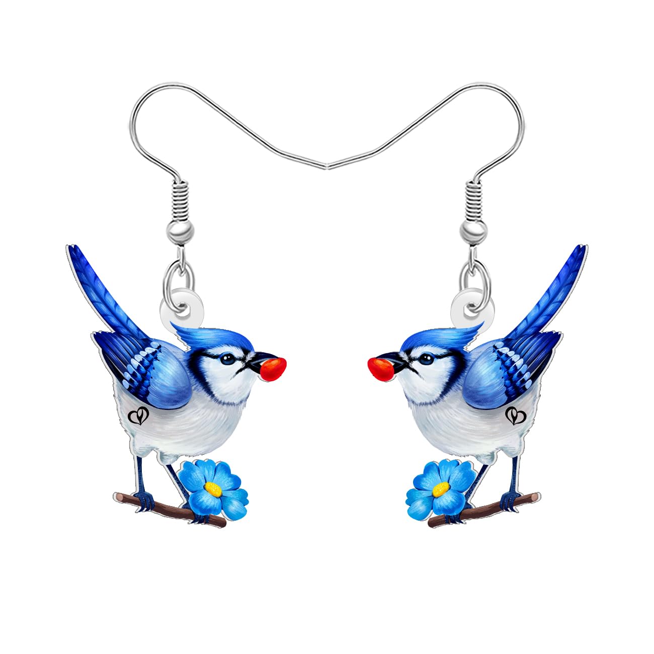 DOWAY Orecchini Pendenti Pappagallo Tropicale | Gioielli Acrilico Leggeri Con Fiori E Uccelli | Regalo Originale Per Donna, Amanti Uccelli - 2
