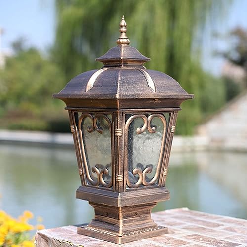 Miniatura 1 de Luces de poste al aire libre, moderna lámpara de estigma impermeable al aire libre, cubierta de lámpara de vidrio de metal, luz de patio, villa,