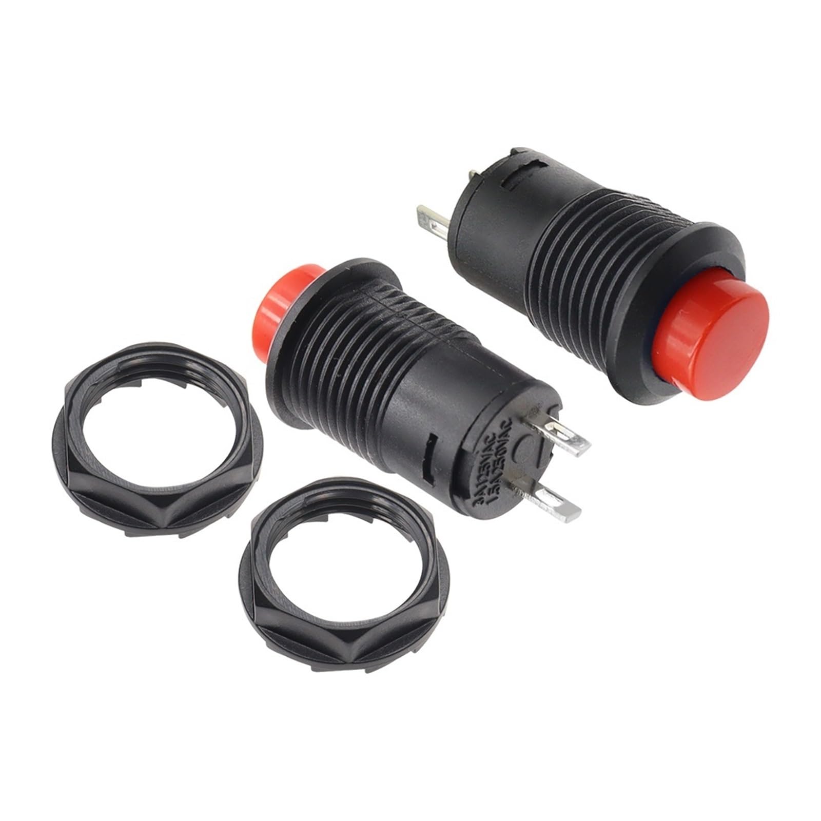 Interruptores de botón momentáneos de 100 piezas DS228 DS428 - Interruptores de encendido/apagado de autobloqueo de 12 mm for proyectos electrónicos(Green,Momentary)