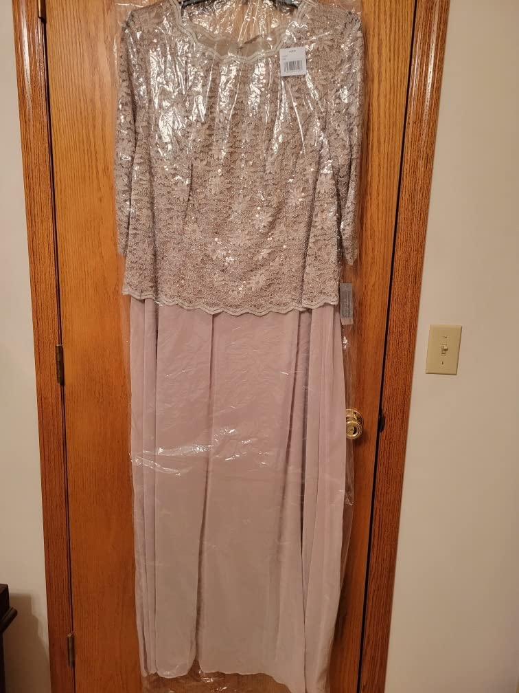 Alex Evenings Women's Plus Size Column Gown & Jacket Brown Size 20