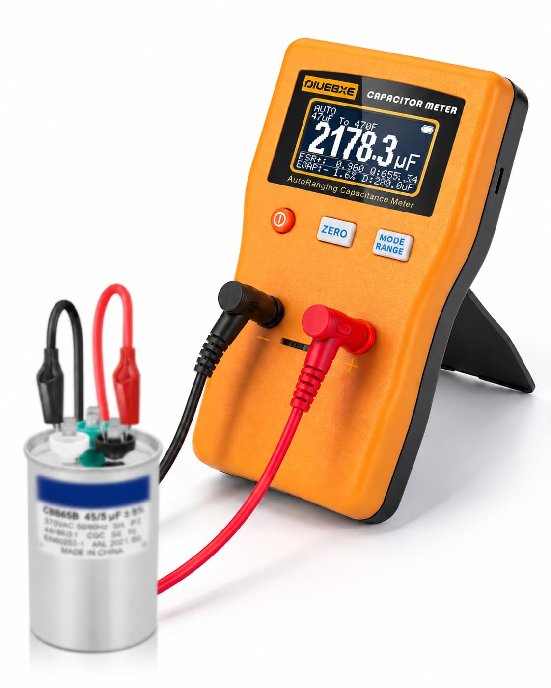 CapMaster 470F Capacitor Tester, 0.01pF–470F Wide-Range Capacitance Meter