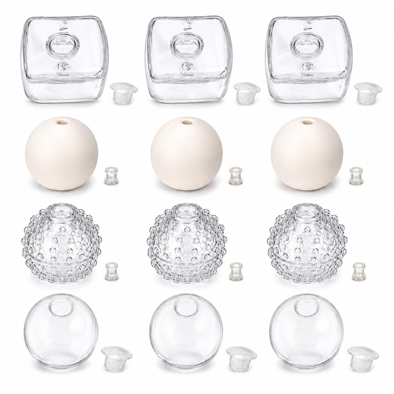 12pcs DIY Squishy Making Kit, Transparent and Milk-White Hollow Skins with Stoppers