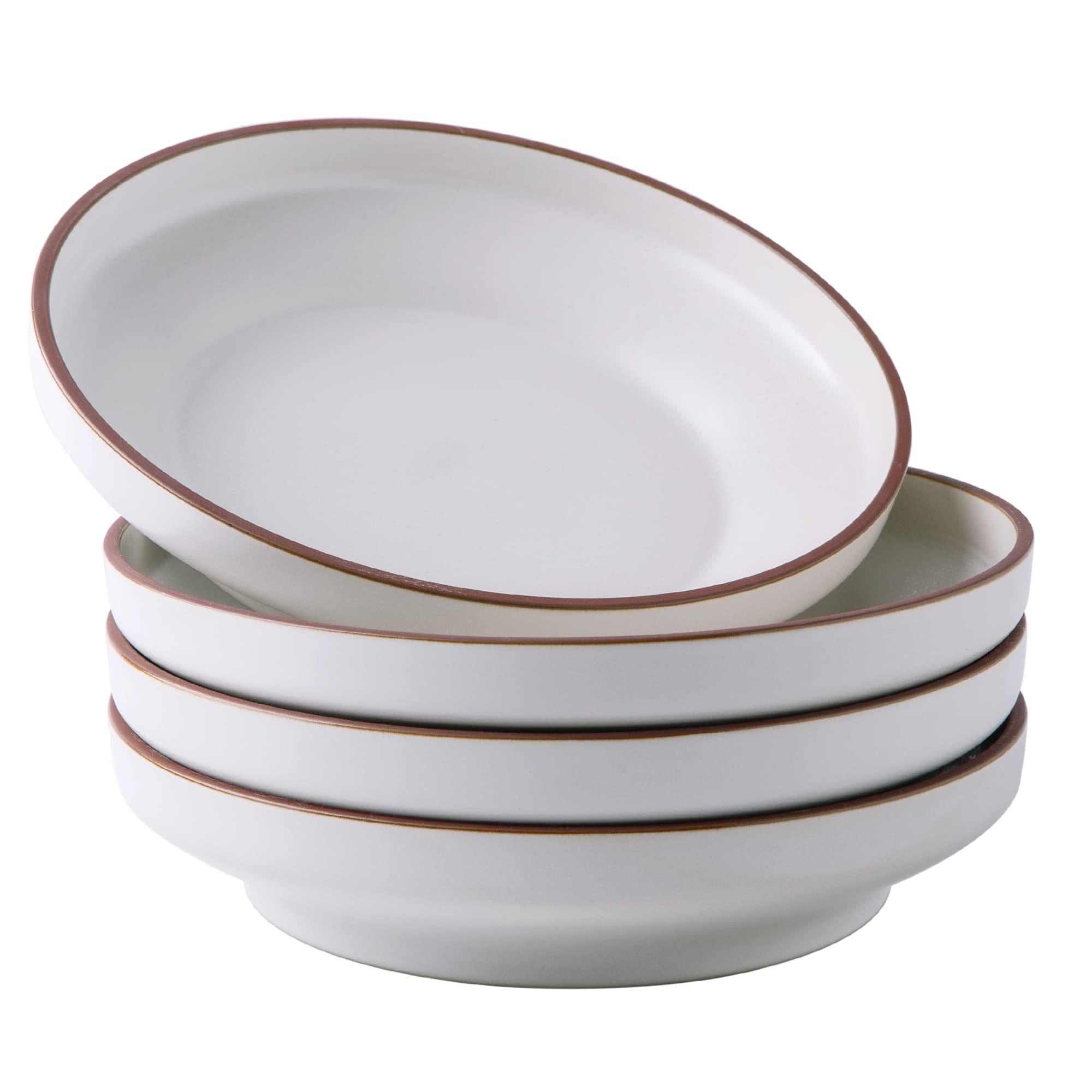 LERATIO 38 OZ Pasta Bowls, 9.2" Ceramic Pasta Bowls with lipped edge,Large Deep Bowls Set of 4 for Kitchen -Microwave, Oven, Dishwasher Safe,Wide Bowls for Pasta,Salad,Fruit,Oatmeal,Coffee Rim