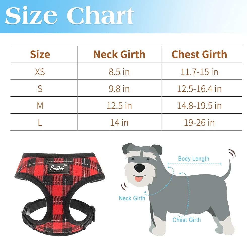 PUPTECK Soft Mesh Dog Harness Pet Puppy Comfort Padded Vest No Pull Harnesses : Pet Supplies