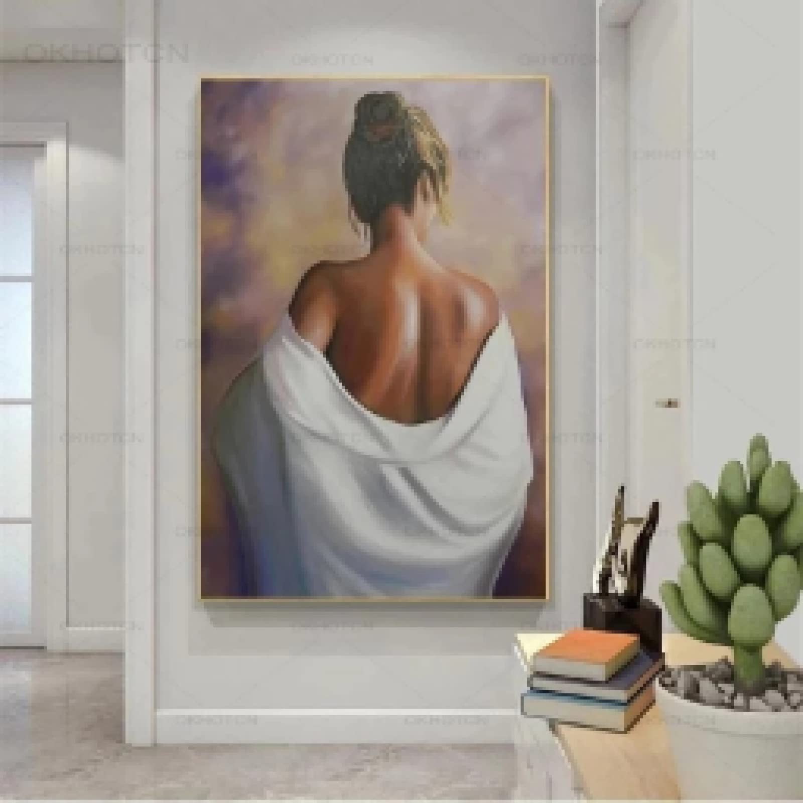 Amazon.co.jp: セクシーな女性の背中のキャンバスの絵画抽象的な女性の