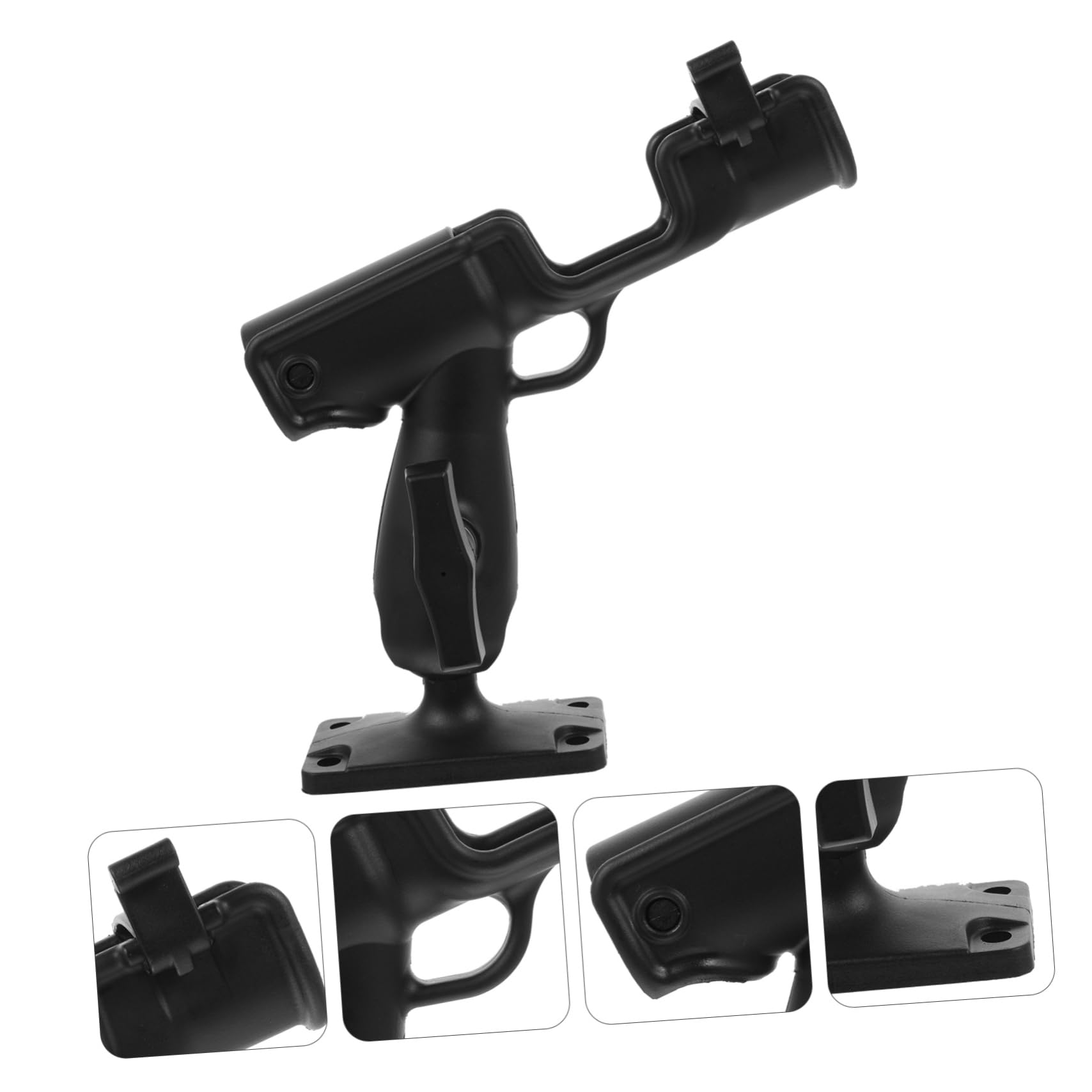 HANABASS Portacanne per Kayak in Nylon Nero Base Rotante a 360 Gradi, Supporto Stabile Anti-scivolo per Canne da Pesca, per Attività di Pesca in Kayak
