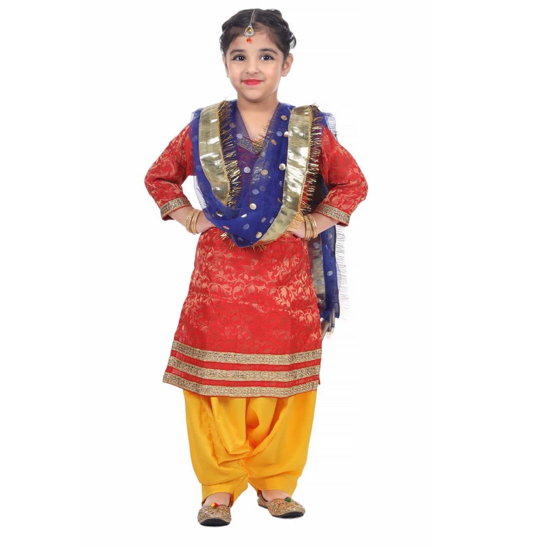 ITSMYCOSTUME Punjabi Costume Dress Folk Dance Girls Set of 3(Suit,Lehenga/Salwar,Dupatta) Indian State Giddha Baisakhi Bhangra Dance Dress for Kids Multicolour (B0BT9VDYK1) Amazon Price History, Amazon Price Tracker