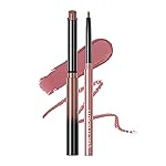 QiBest Nude Rose Pink Cream Lipstick with Lip Liner Makeup Set for Women, Soft Matte Lip Stick Silk Finish with LipLiner Pencil 24 Hours Original Waterproof Labials, Velvety & Non-Drying Formula
