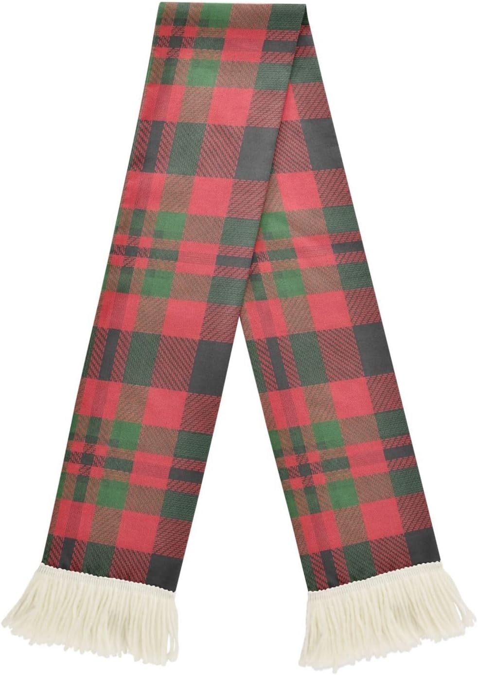 CHIFIGNO Plaid Red Black Green Sports Fan Scarf Towel, 100% Polyester Quick Dry Cheering Scarf for Soccer Games, Soft Fringe Ends Rally Towel
