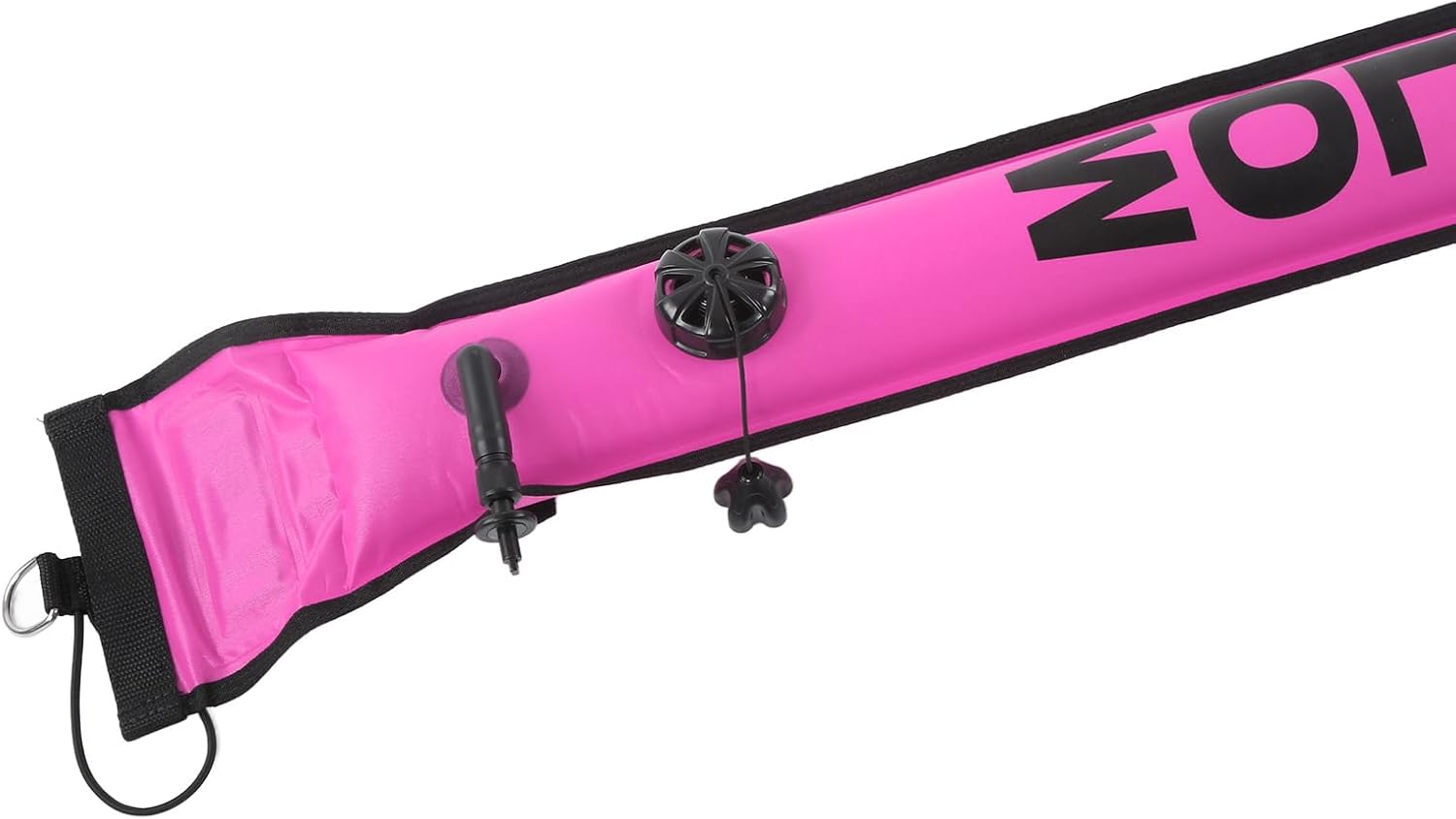 Scuba Diving Surface Marker Buoy, Inflatable Signal Tube, 150x15cm High Visibility - Explosion Proof Valve Safety, Double Sided Reflective Strips, Ideal for Scuba Divers