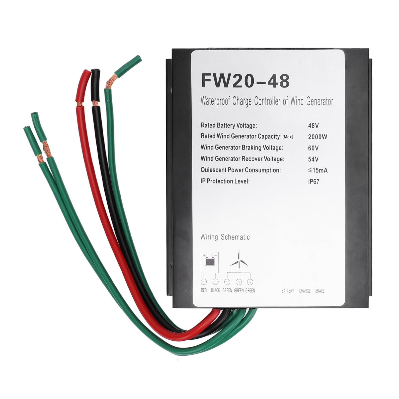 Regolatore per generatore Eolico, regolatore di Carica per turbina eolica MPPT, regolatore Automatico in Lega di Alluminio IP67 48V per sistemi di generatori eolici da