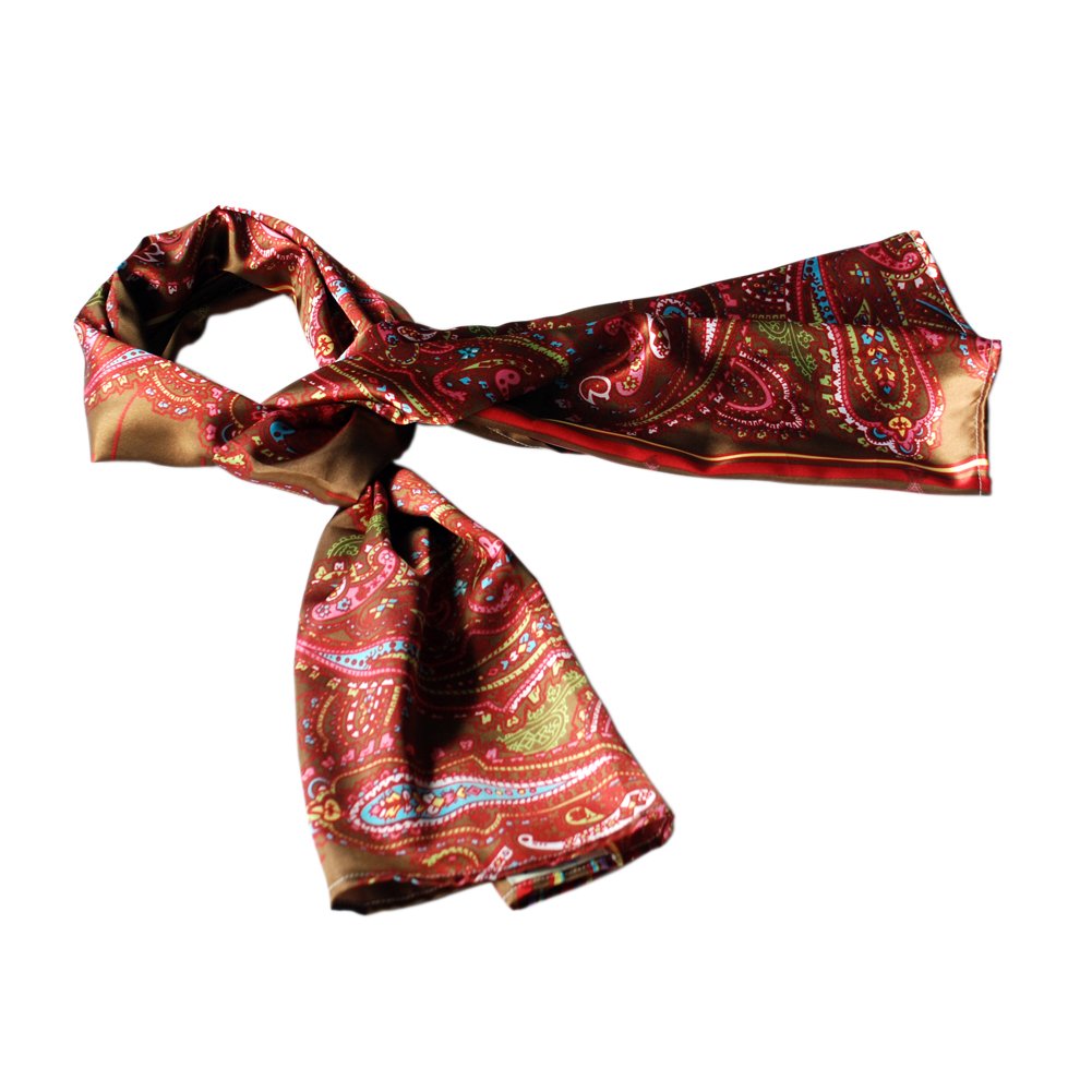 Brando Brown Chic Paisley & Stripes Design Scarf