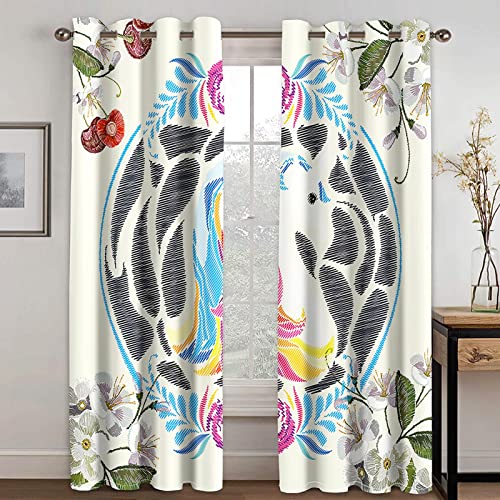 Dino Verdunklungsvorhänge Kinderzimmer | 2-teiliges Set 200x160cm | Blickdicht & 3D-Muster