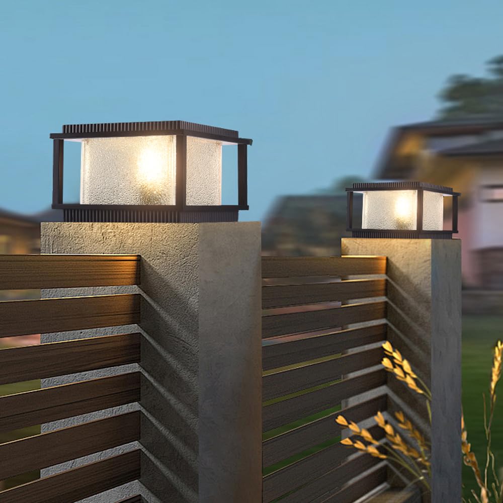 Luci da esterno energia słoneczna, iluminazione esterna, luce solare, nowoczesna lampa a colonna per patio, lampada a pilastro con telecomando, apparecchio di illuminazione a LED pe