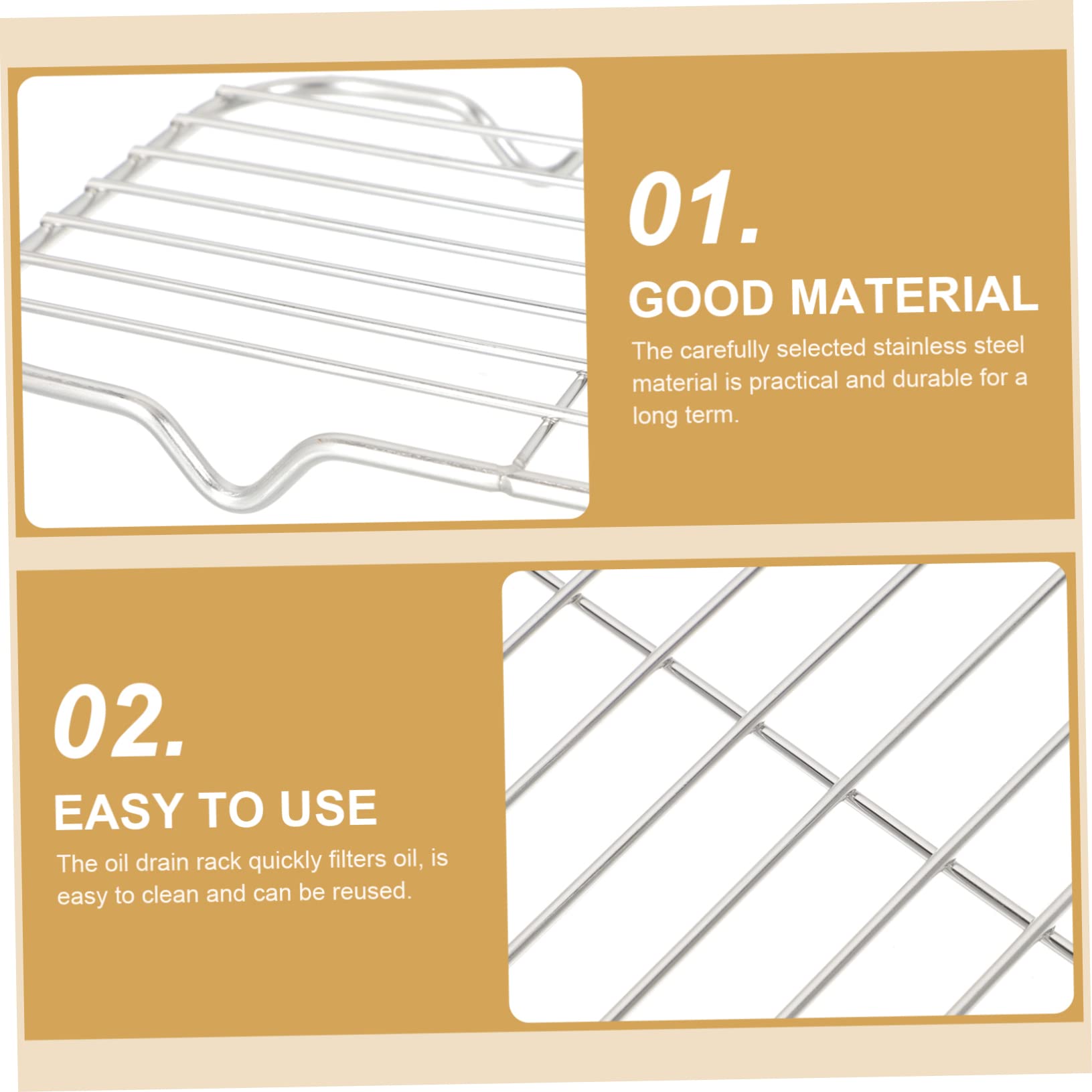 PHENOFICE Stainless Steel Oil Drain Rack Oven Cooking Cooling Rack for Kitchen Drying for Fried Foods Snacks