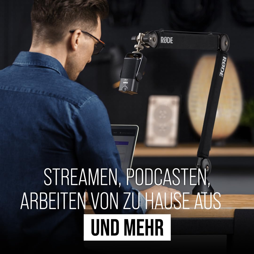 RØDE PSA1+ Professionelles Gelenkarmstativ für Studioanwendungen mit innovativem Federsystem, Neopren, Schwarz