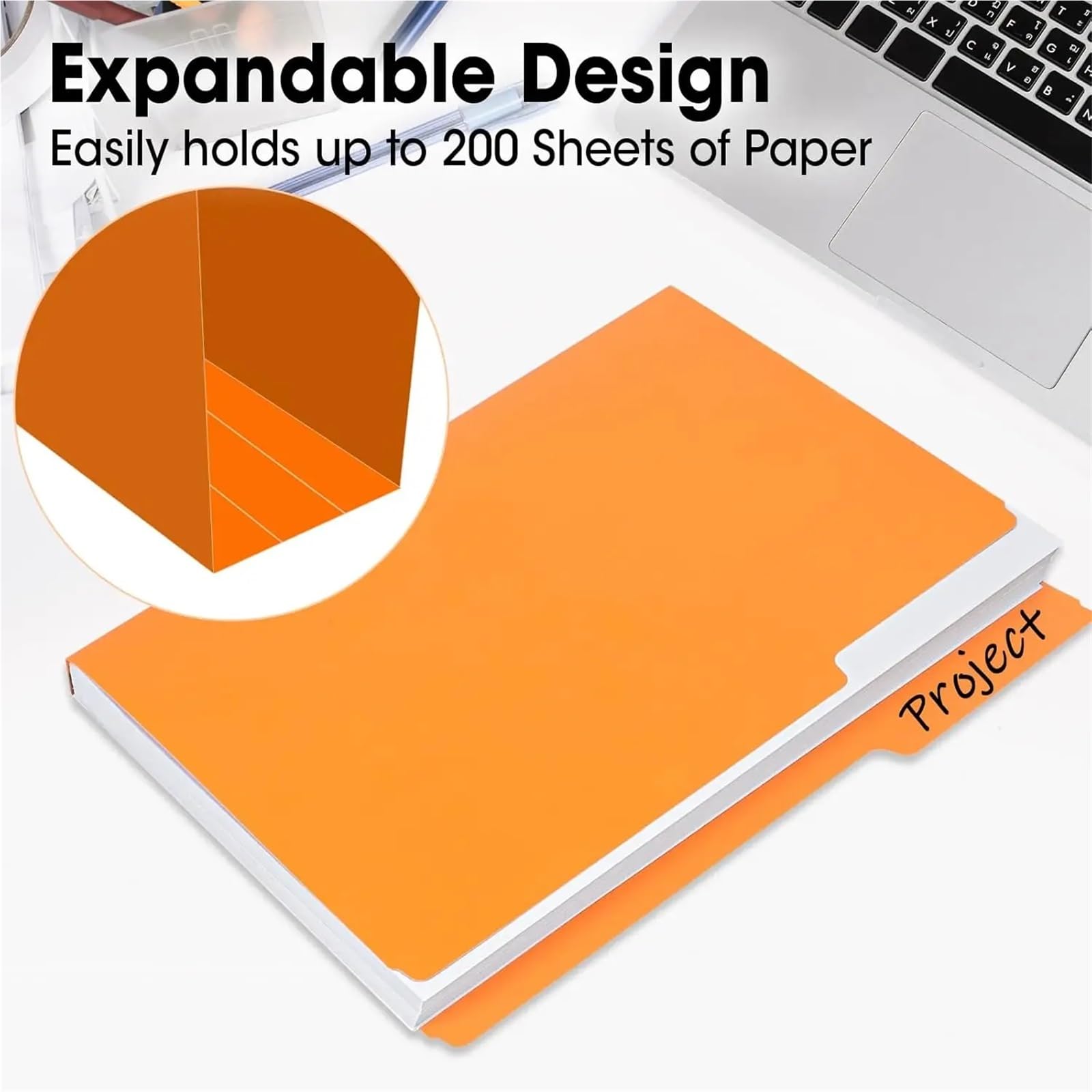 Farbige Aktenmappen, 1/3-Zoll-Reiter, Briefgröße, 21,6 x 27,9 cm, sortiert, für Büro, Schule, 240 Stück