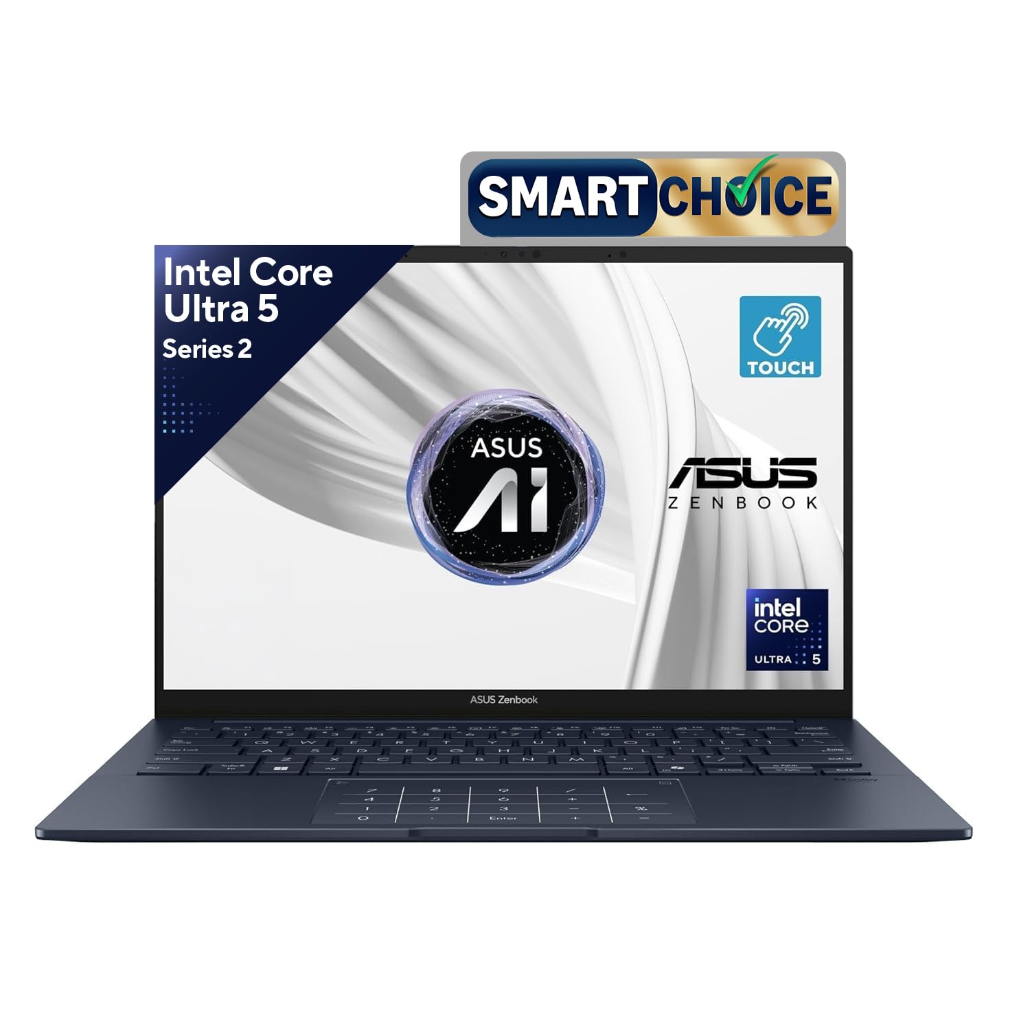 ASUS Zenbook 14, Smartchoice, Intel Core Ultra 5 Series 2,16GB RAM,1TB SSD,3K OLED 14", Touchscreen, Win 11, Office Home 2024,Blue, 1.28kg, UX3405CA-PZ162WS, Intel iGPU, M365 Basic (1Year)* Laptop