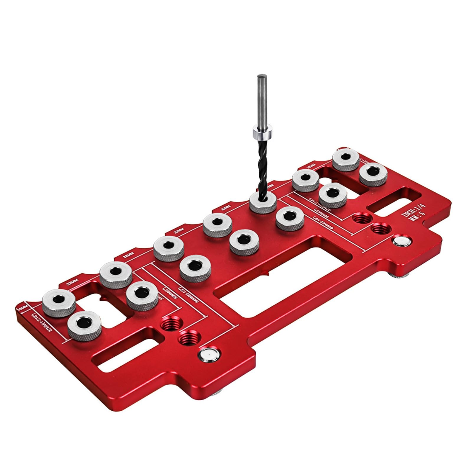 Plantilla Para Hacer Agujeros De Estante – Aleación De Aluminio, Guía Precisa De 1/4 Pulgadas Y Separación De 32 Mm, Ideal Para Bricolaje Y Carpintería