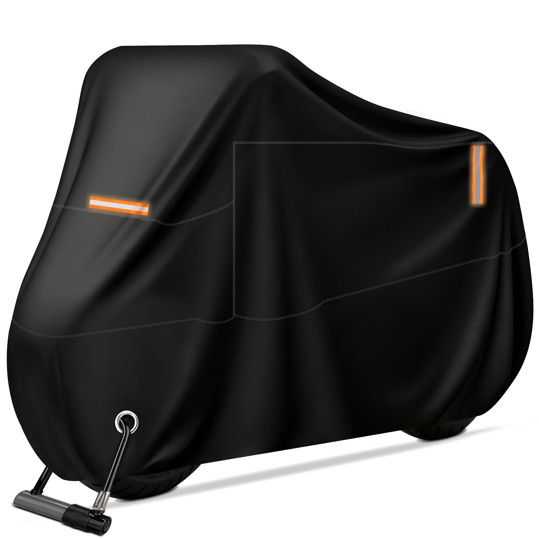 Funda para Moto Scooter, Cubierta de Moto Impermeable Protección Outdoor&Indoor, Funda Motocicleta Bicicletas a Prueba de Sol Lluvia Polvo Viento Nieve Excremento de Pájaro, XXL, 245x105x125cm