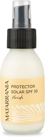 MATARRANIA Protector Solar Fluido SPF 30 Mineral 100% Natural, Protector Solar Facial y Corporal UVA UVB, Fórmula Bifásica Sin Conservantes, Protección Solar Resistente al Agua, BIO