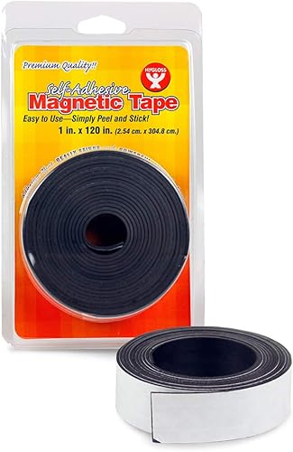 Miniatura 7 de Hygloss Products Rollo de cinta magnética autoadhesivo para manualidades, tablas de borrado en seco, y más, 1 pulgada x 120 pulgadas
