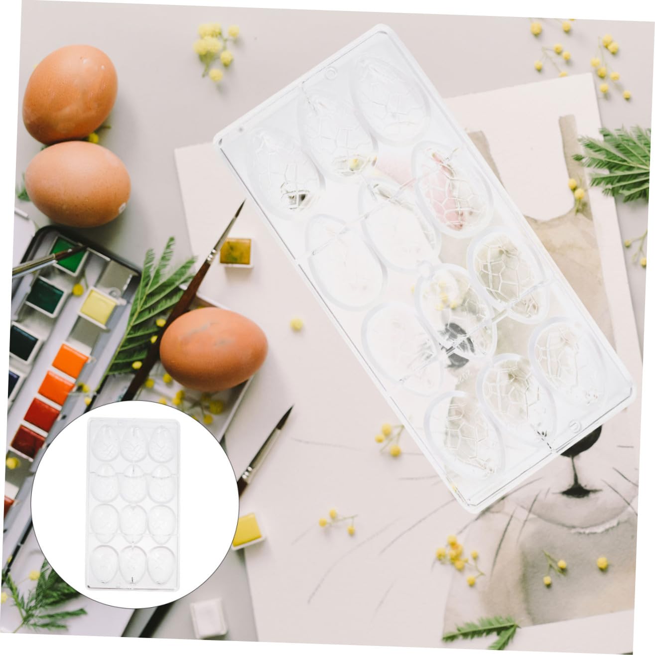 MAGICLULU Moule Oeuf 3 Pièces Moule Cube Œuf Bonbons En Fabricant De Gommeux Easter Outil De Bricolage Transparent