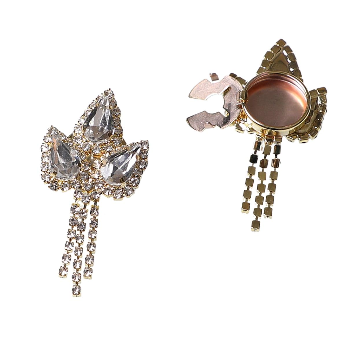 POABXYHD Clip-On Button Covers for Formal and Dress Shirts, Tuxedos, Elegant Rhinestone Cufflink Covers, Decorative Water Rhinestone Design