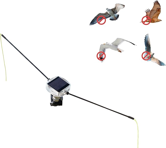 BirdBoggle Basic 2Part, disuasor de pájaros con energía Solar para Botes y Balcones, ensamblaje