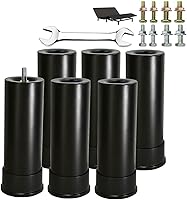 Vista 11 de Patas de repuesto de metal de 4 pulgadas para base de cama ajustable, resistentes de altura extra, compatibles con el 89% de los marcos como roscas