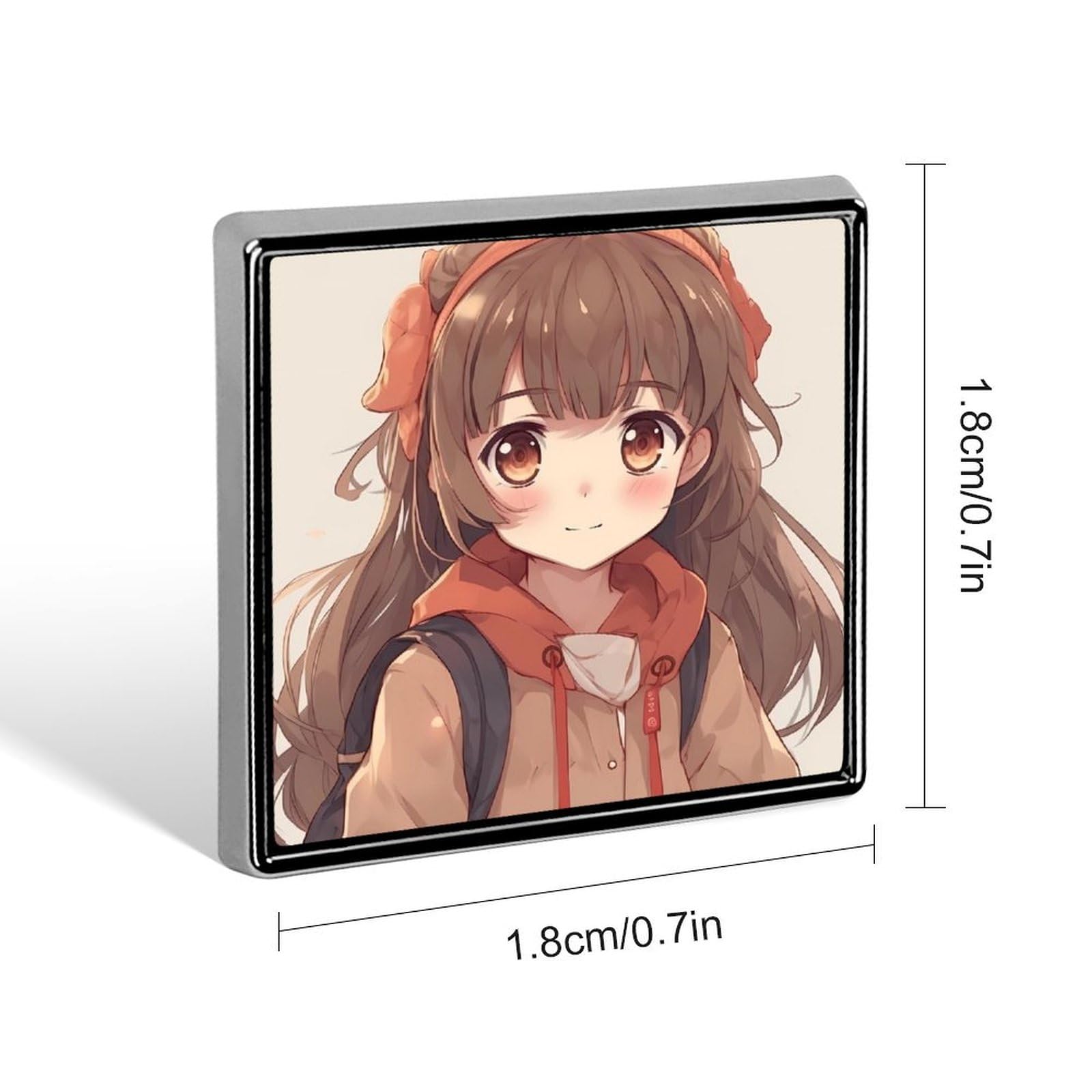 Anime Little Girl Pins?Square Badge Button Making Supplies Custom Badge Reel Design Your Own Personalized Lapel Badge with Your Text Logo Or Image