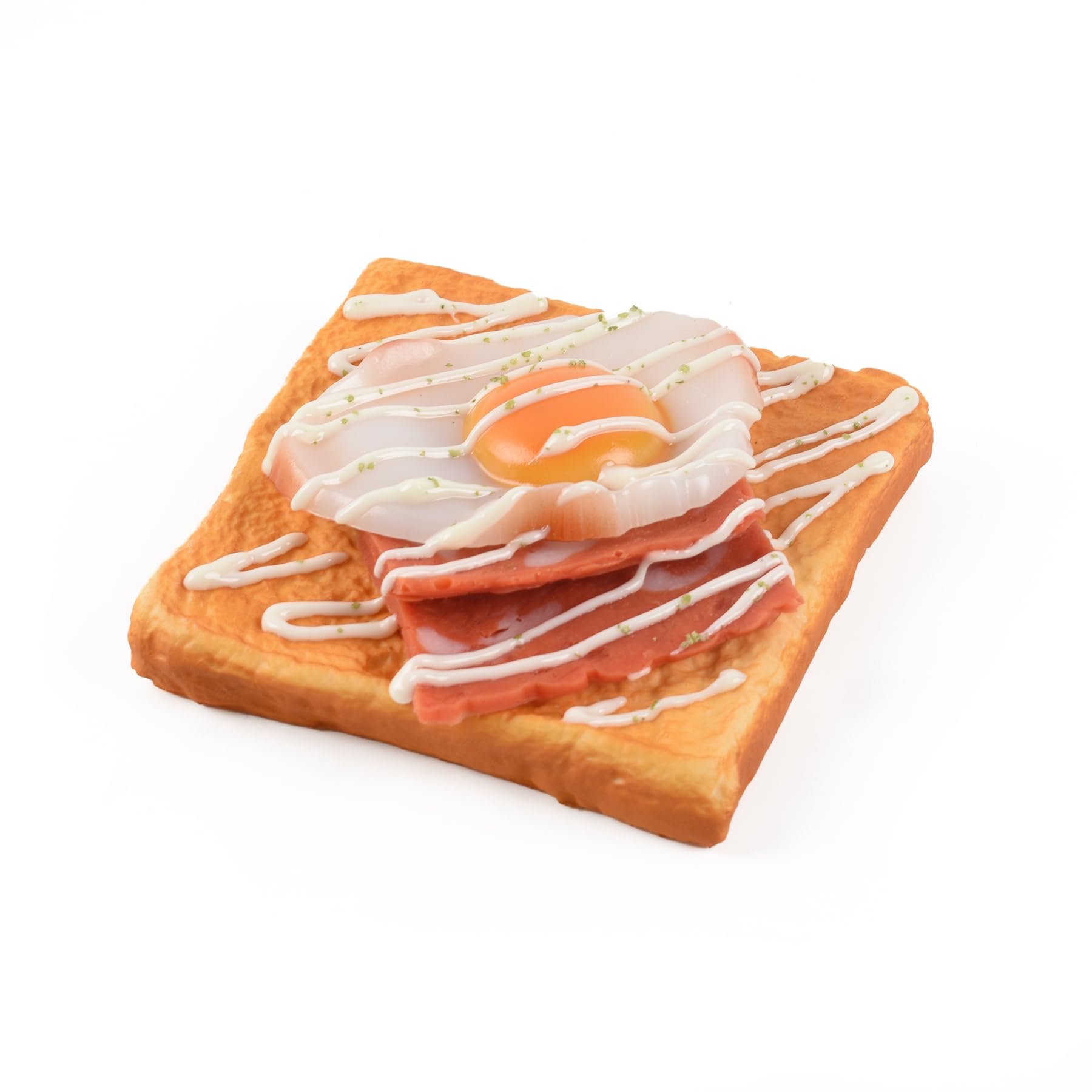 Hagao Fake Egg Toast Simulation Sprinkle Artificial Food Mixed Model Kitchen Decoration 1 pc