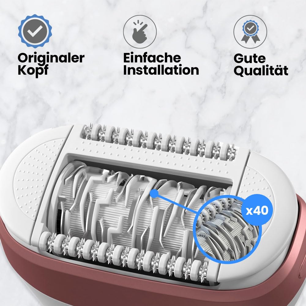 Anakel Home Repuesto Cabezal Depilación 81533164 Compatible con Braun Silkepil 7, Silkepil 9, Xpressive y SensoSmart, Cabezal Extra Ancho, Color Blanco