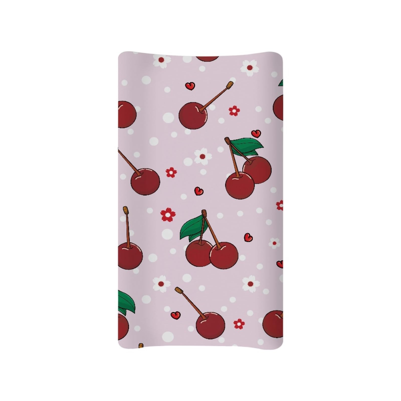 TOADDMOS Changing Pad Cover, Cherry with Floral Print Soft Breathable Diaper Changing Table Cover for Baby Boys Girls, Changing Pad Sheets
