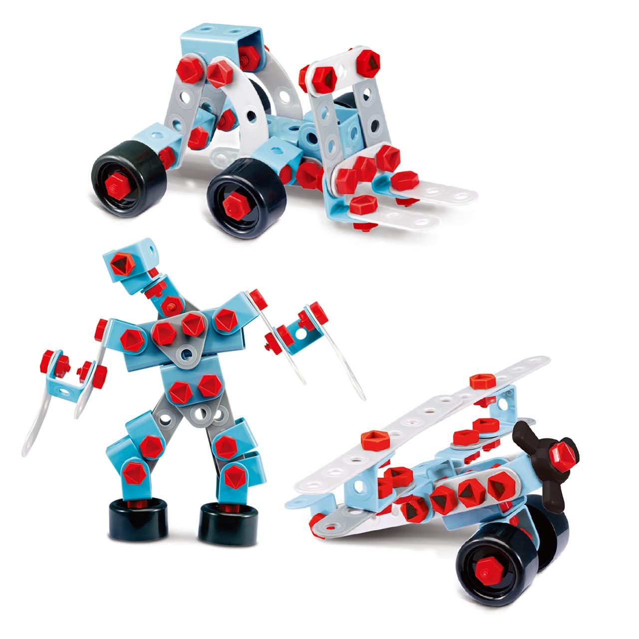 Maletín De Dinosaurios Para Construir – Tachan – Set De 3 Dinosaurios Con 66 Piezas – Incluye Destornillador Manual Y Eléctrico – Ideal Para Niños De 3 Años En Adelante