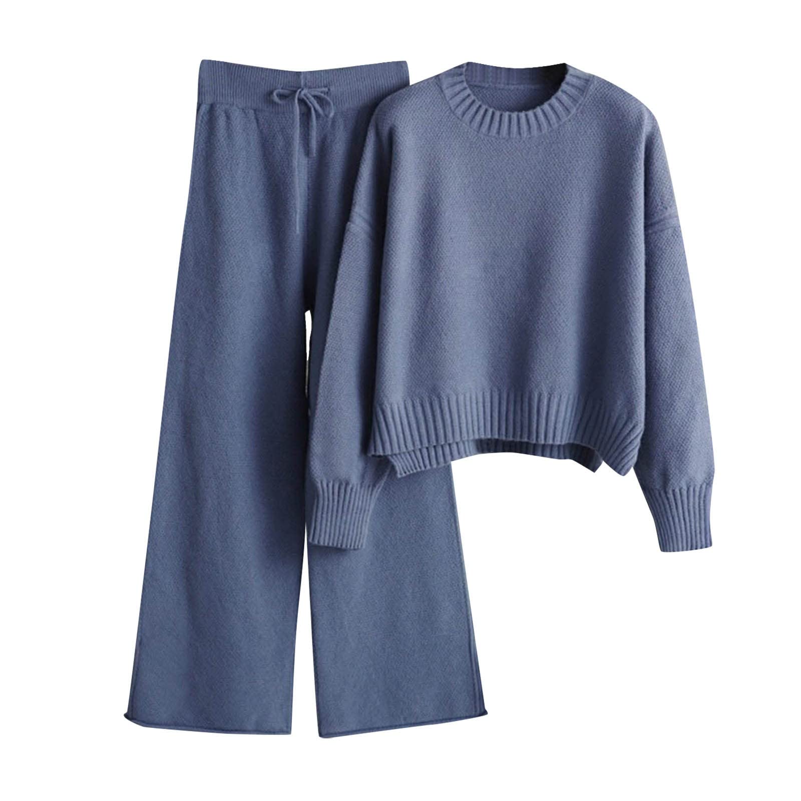 Set di 2 pezzi da donna in cotone con top e pantaloni morbidi, traspiranti, leggeri, alla moda, alla moda, per tutti i giorni, con felpa e pantaloni assortiti morbidi A115