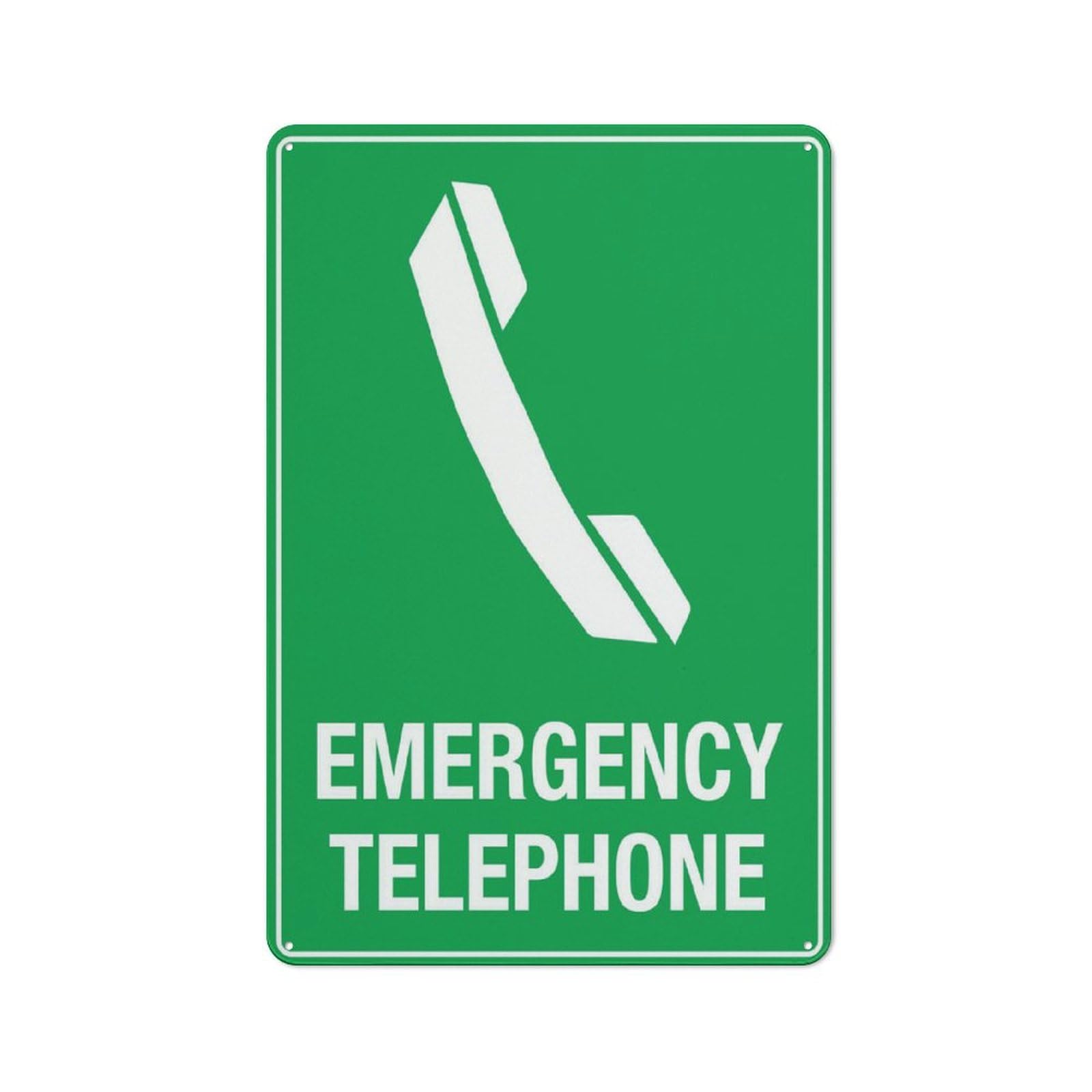 Emergency Telephone Sign, 8x12 Inch UV-Printed Aluminum Outdoor Sign, Weatherproof Security Sign for Home or Business